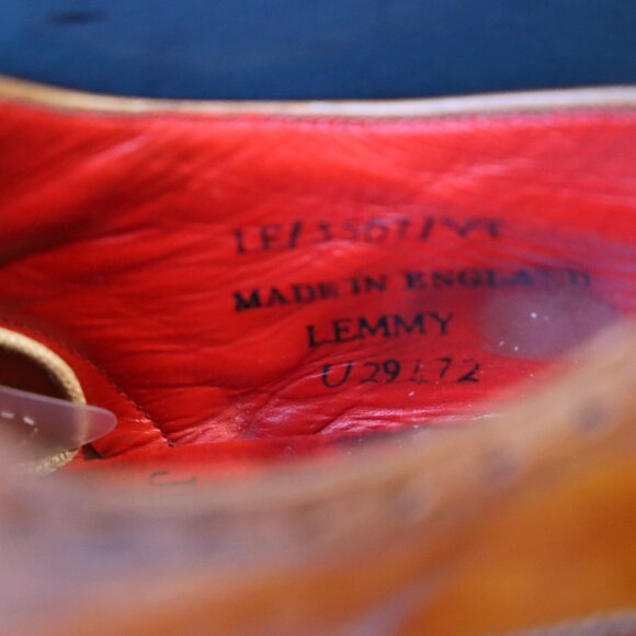 SALE - Jeffery-West 8-D US Brown Mens Wingtip Burnished Oxford Dress Shoes - Picture 14 of 15